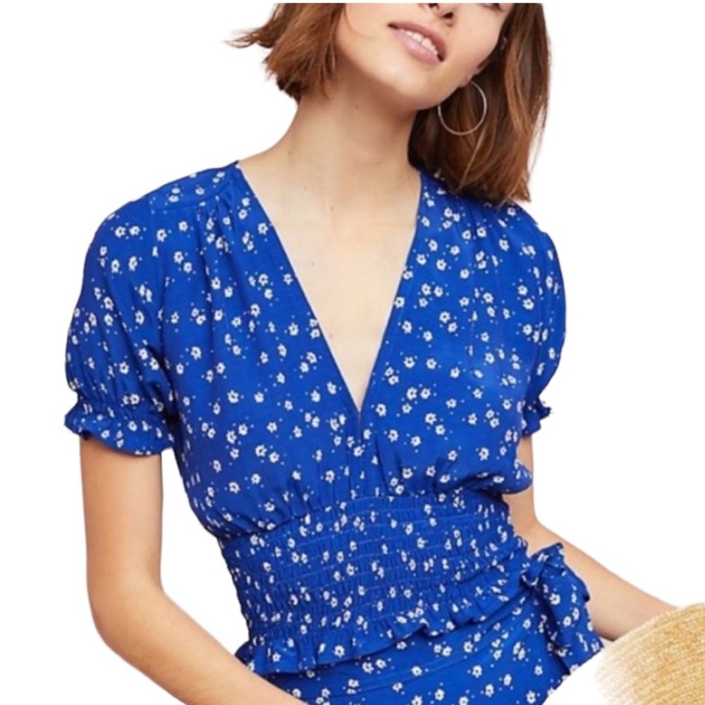 Faithfull the Brand Blue Floral Blouse